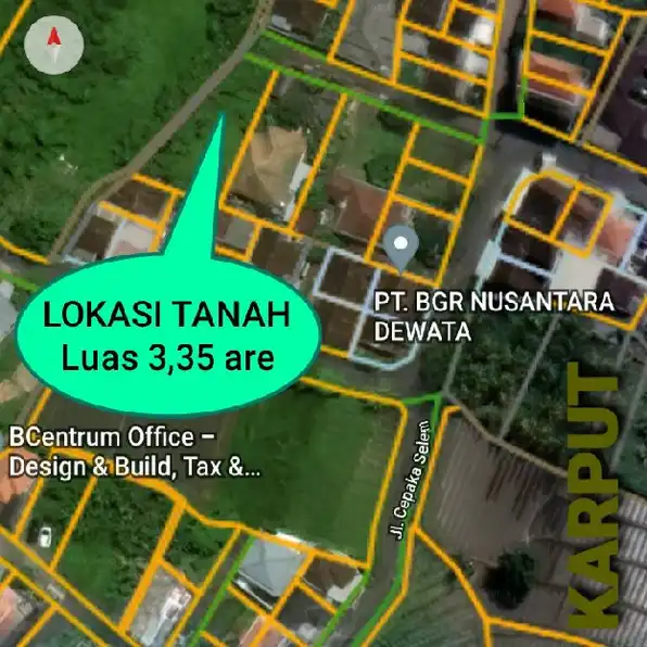 Dijual 3,35 are, Jl. Cepaka Seleem Dalung Kuta Utara