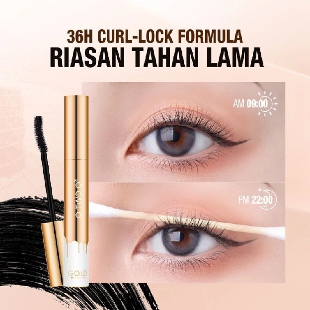 Mascara Long Lasting Volumizing Gold Mascara EYELINER STAMP Eyelash Maskeup