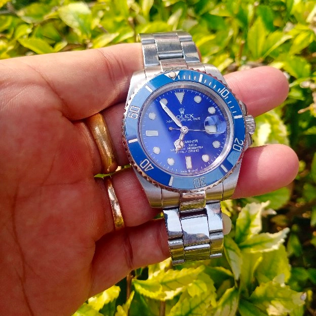 jam Rolex pria blue submarine