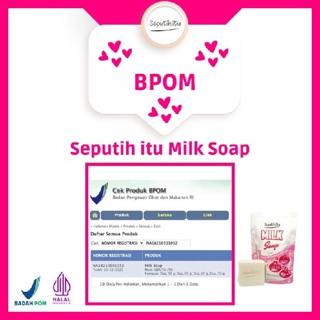 MILK SOAP SABUN PENCERAH BADAN BPOM