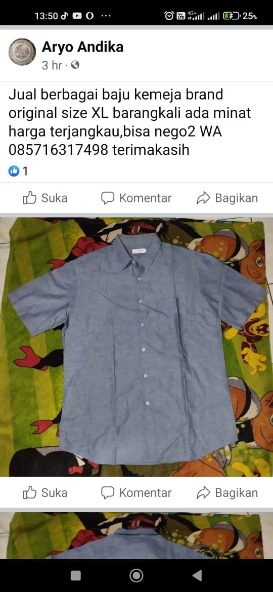 baju kemeja uni glo original