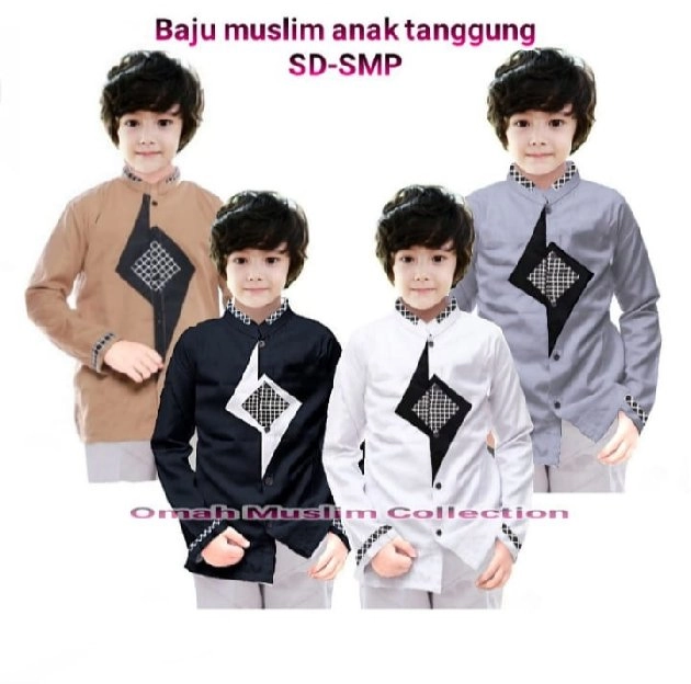 Baju koko anak/remaja lengan panjang sd/smp kobata anak