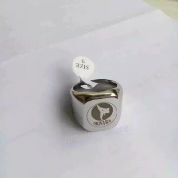 cincin titanium silver bisa custom logo ukir nama gambar tulisan foto grafir laser 