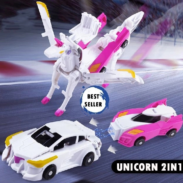 Mainan Anak Robot Mobil Unicorn Deformasi ~ Unicorn Deformation 2 in 1