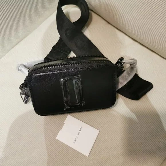 NEW Ori Marc Jacobs The Snapshot Dtm Black Matte Crossbody Bag