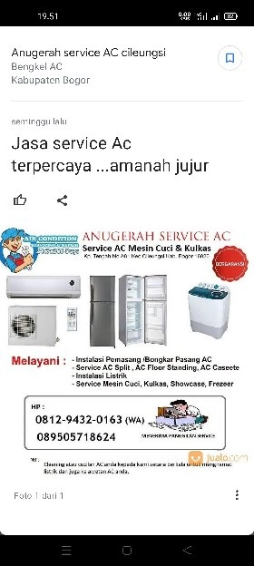 JASA SERVICE AC ,BONGKAR PASANG AC ,KULKAS ,MESIN CUCI CILEUNGSI-KOTAWISATA-CIBUBUR-LEGENDA