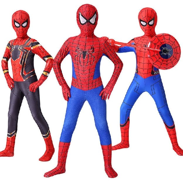 Halloween Cosplay Party Kostum Anak Spiderman Miles Costume Anak Spiderman Baju + Topeng