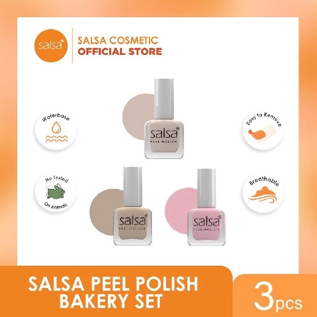 SALSA Peel Polish Kutek HALAL Nail Art Off Lupas Breathable Hijab Friendly Paket isi 3 Kaki Tangan