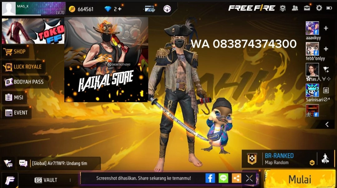 JUAL AKUN FREEFIRE