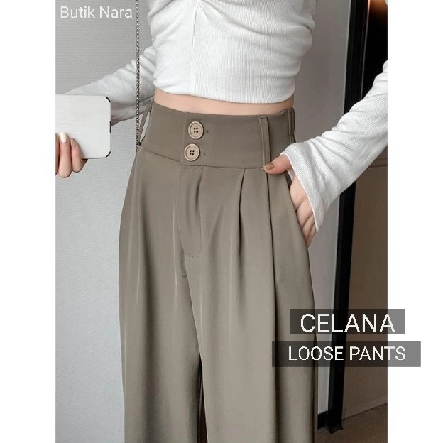 Celana Wanita Loose Pants Halus