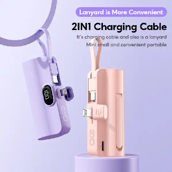 Mini Powerbank 5000mAh Lightning/Type C Fast Charging Power Bank Portable Charger Battery For IOS An