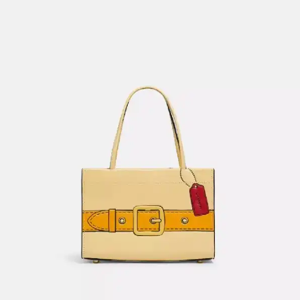 Tas Coach Cashin Carry Tote 20 with Trompe L'oeil Print - Yellow (CH 9814)