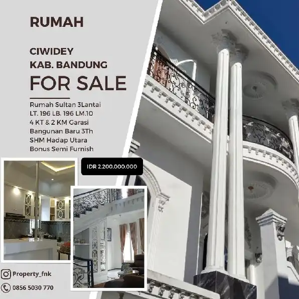 di jual rumah 3 lantai 