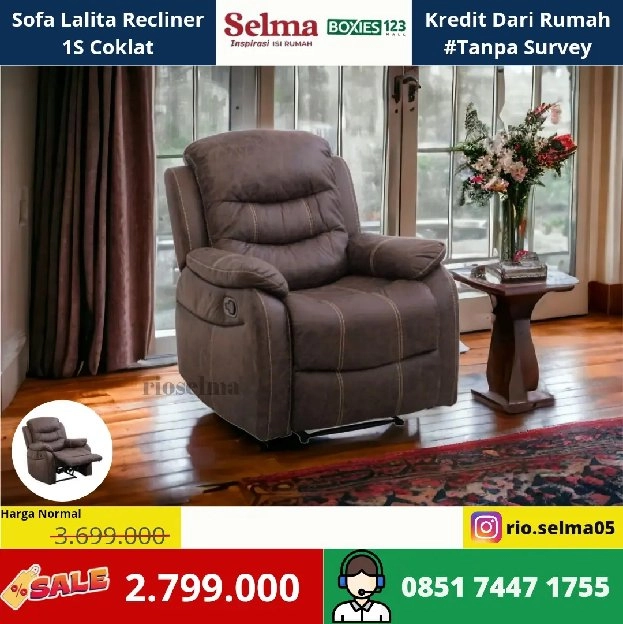 Sofa Lalita Recliner 1S Coklat