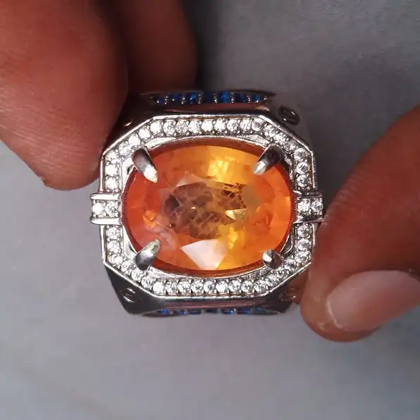 cincin batu orange safir 