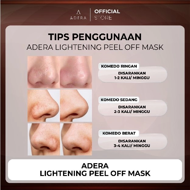 ADERA LIGHTENING PEEL OFF MASK / MASKER ADERA FLEK HITAM ORI / ADERA MASKER WAJAH ANTI FLEK