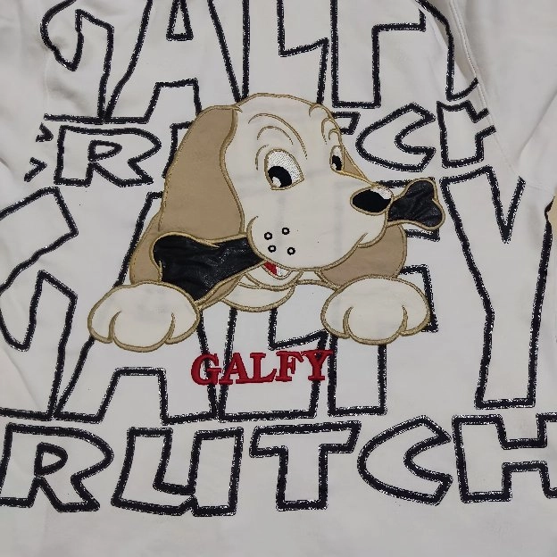 Jaket zipper vintage GALFY Critch NY white colour original second