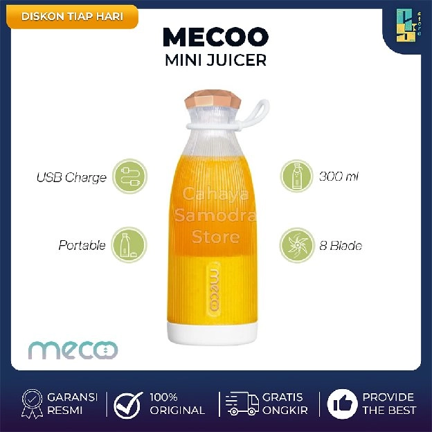 Mecoo Most Aesthetic Rechargeable Mini Portable Juicer 300ML Tritan Baby Food Grade Blender Jus Mini