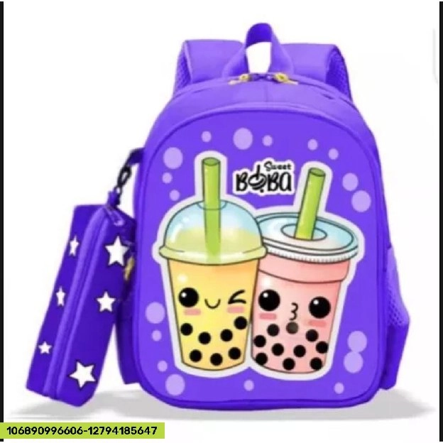 RANSEL ANAK KULIT BOBA RANSEL ANAK TEBAL MOTIF BOBA