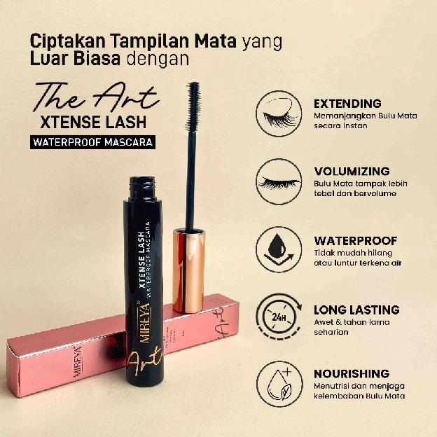 Mireya Mascara Xtense Lash Waterproof - Long Lasting 24H - 3 in 1 Full Boost Extending, Volumizing, 