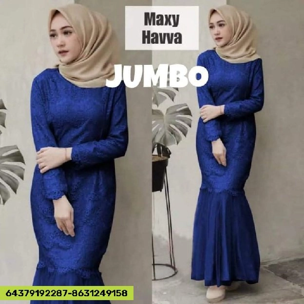 DISKON ❗❗DRESS MAXI WANITA JUMBO DUYUNG HAVIVA FIT TO XXL