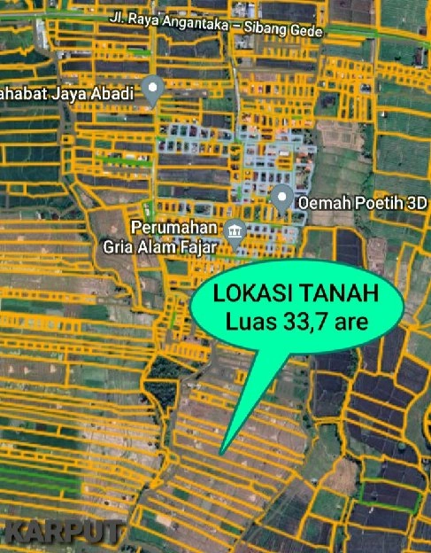 Dijual 33,7 are, Jl. Raya Angataka Sibang Gede Abiansemal Badung