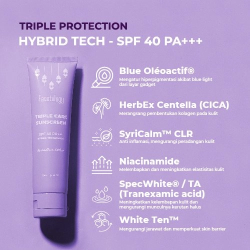 FACETOLOGY TripleCare Sunscreen SPF 40+ PA+++ UV Protection