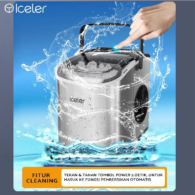 Mesin Es Iceler Portable Ice Maker 12KG per Hari Dengan Handle membuat es cepat 6 menit jadi 9pcs es