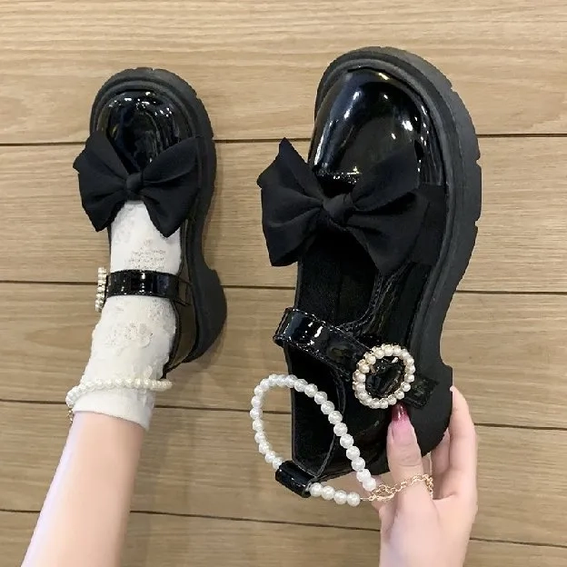 Sepatu Kerja Wanita Pita Sepatu Docmart Pearl Perempuan Import Mary Jane Cewek Korean