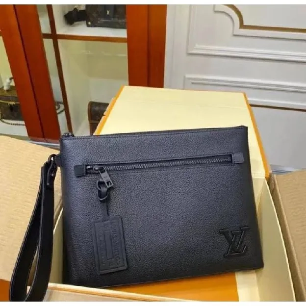 CLUTCH BAG TAS TANGAN PRIA LOUIS VUITTON LV AEROGRAM BLACK