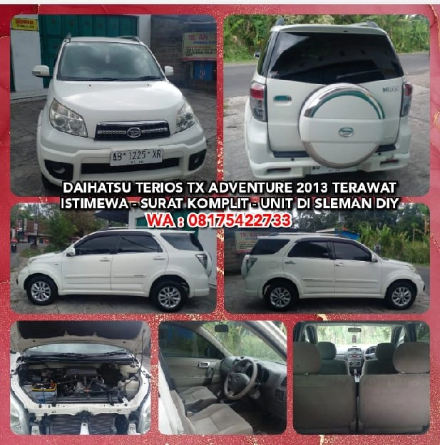 DAIHATSU TERIOS TX ADVENTURE 2013 ISTIMEWA, SURAT KOMPLIT, UNIT DI SLEMAN DIY. WA : 08175422733