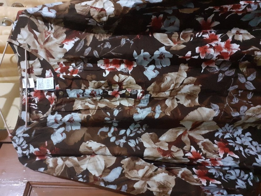 gamis bunga coklat