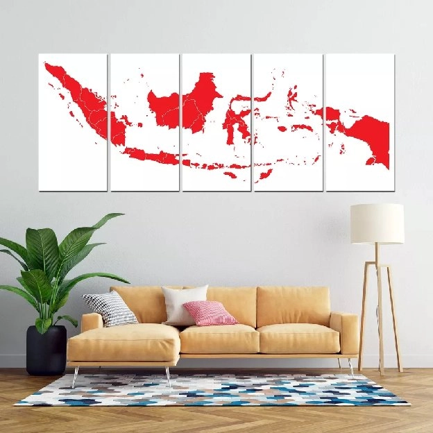 Hiasan dinding peta indonesia uk 200x80