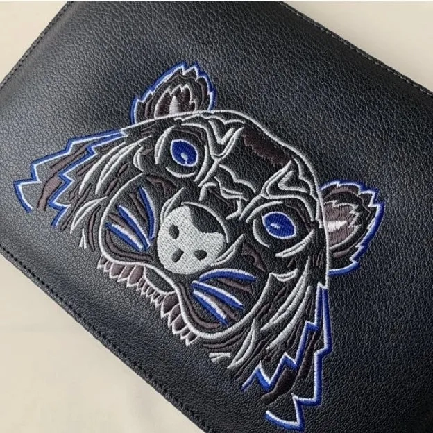 Pouch Tiger Clutch Pouch Full Leather Embossed