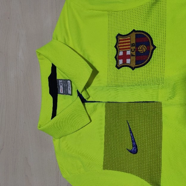 Barcelona kaos polo shirt Training 2009/2010 hijau neon original secon