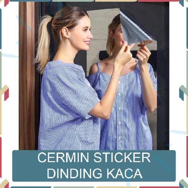 Cermin Stiker Dinding Sticker Kaca Film Wall Wallpaper Mirror