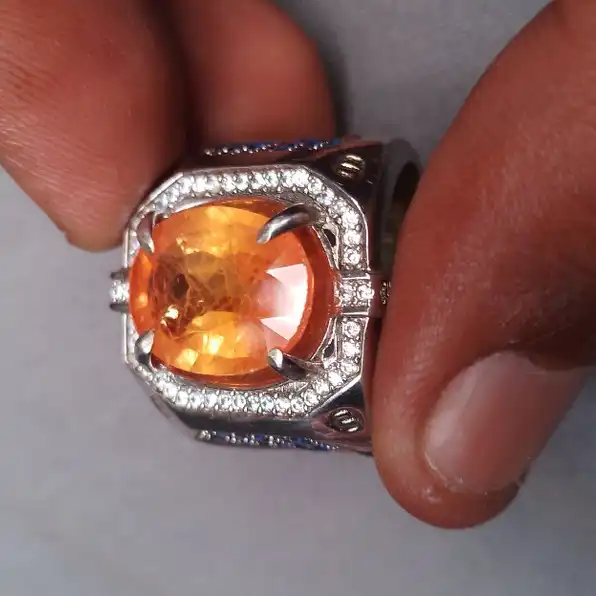 cincin batu orange safir 