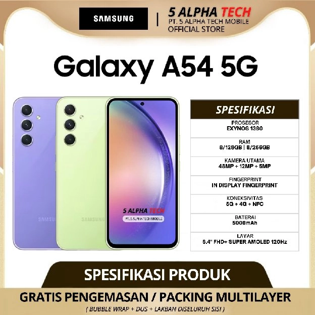 SAMSUNG GALAXY A54 5G NFC 8/256GB GARANSI RESMI SAMSUNG