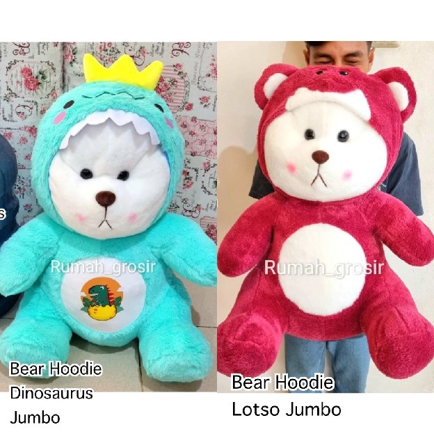 Boneka Bear Hoodie Lotso Ukuran Jumbo Strawberry Toy Beruang Mainan Mewah