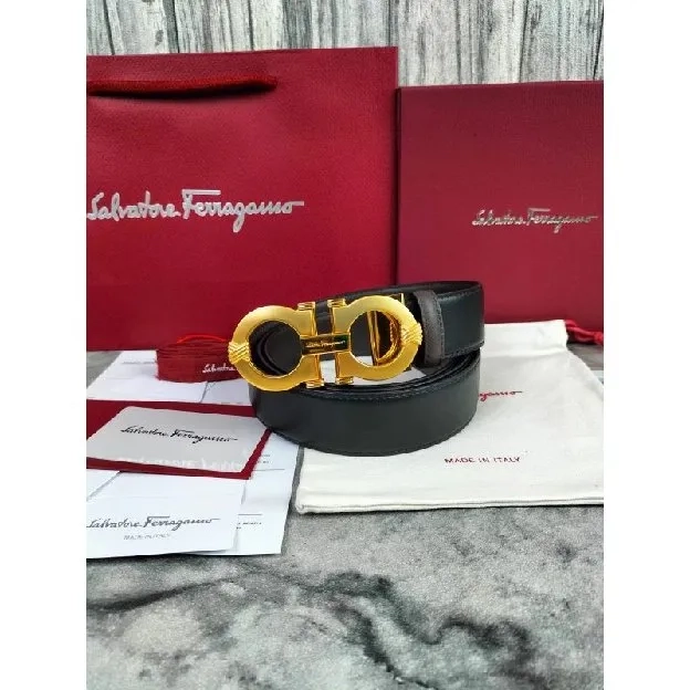 IKAT PINGGANG SABUK BELT PRIA NEW SALVATORE FERRAGAMO REVERSIBLE BLACK BROWN