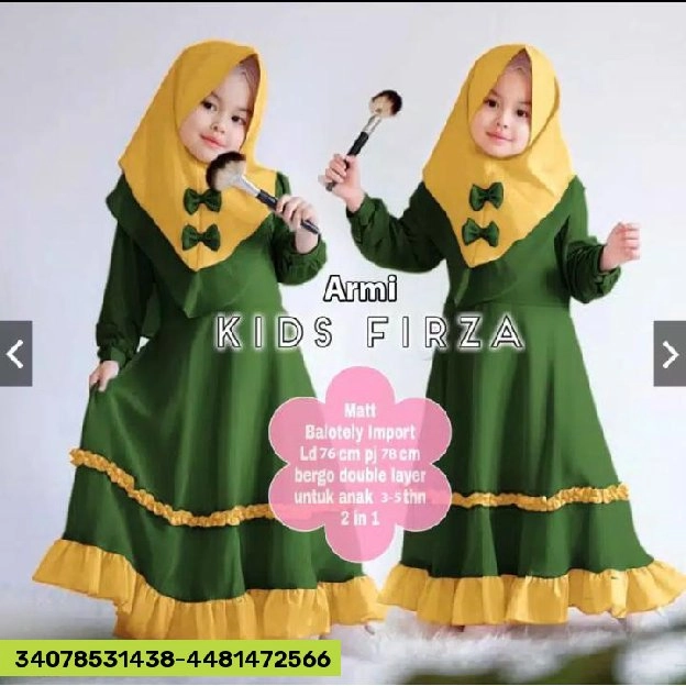 DISKON ❗❗Gamis anak perempuan murah 2-5 tahun DELILAH SHALEHA 