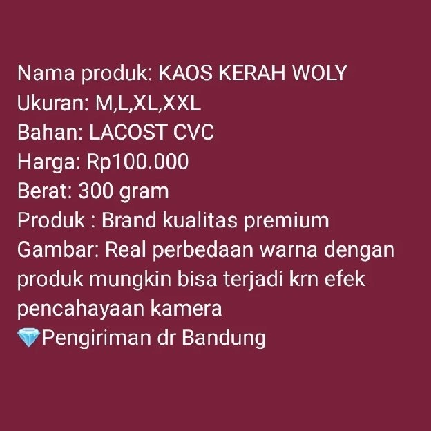 KAOS KERAH WOLY