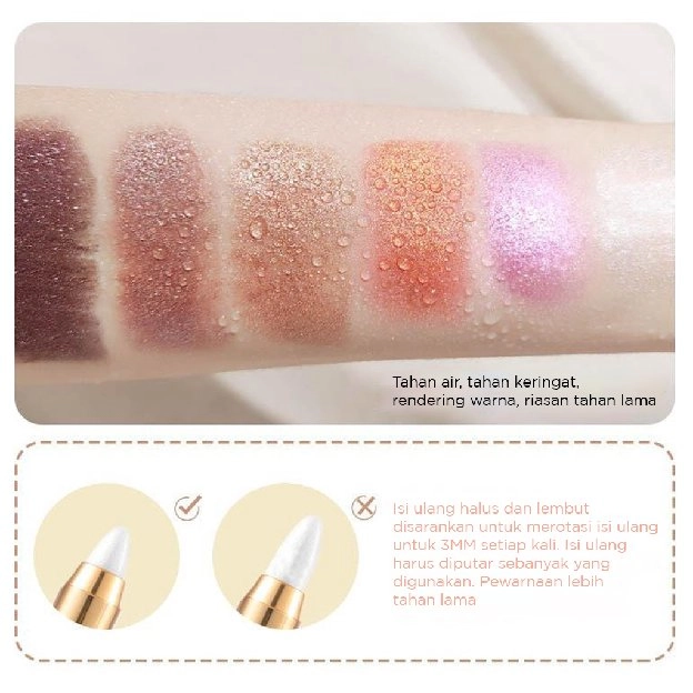 Cream Shimmer Single Eyeshadow Crayon/ Eyeshadow Gliter/ Eyeshadow Beauty Glazed/ Eyeshadow stik sti