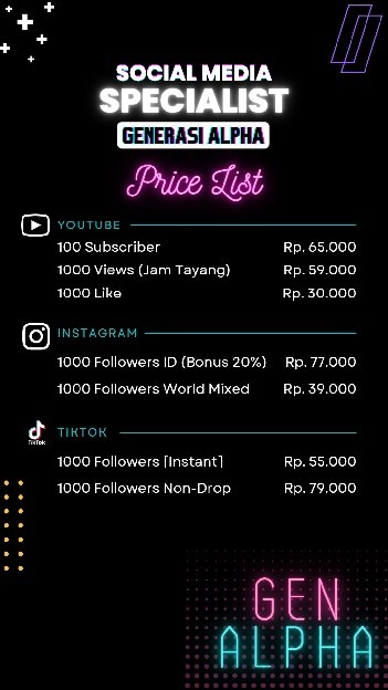 Follower IG,Tiktok & Subscriber Youtube