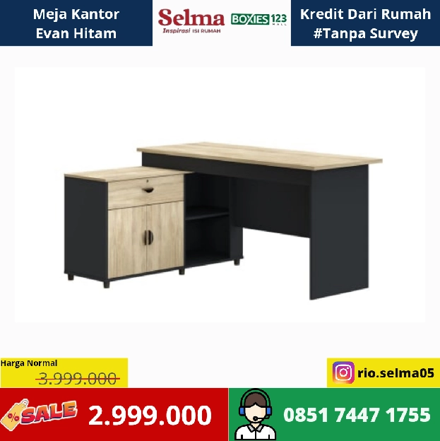 Meja Kantor Evan Hitam