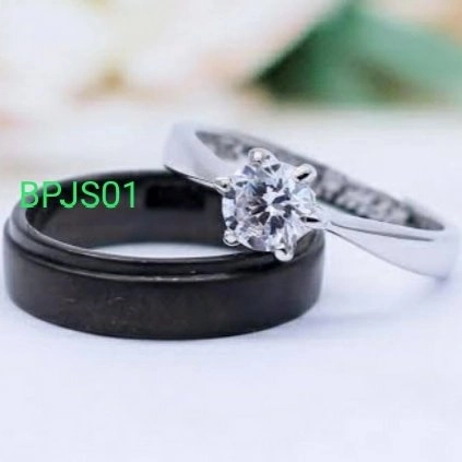 cincin kawin perak handmade mikrosetting asli 