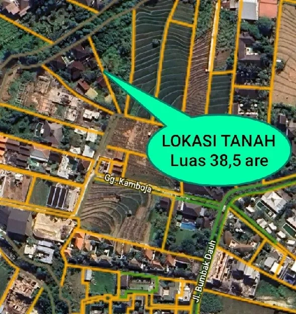 Dijual 38,5 are FREE VILLA LAMA, Jln. Bumbak Dauh Umalas Kerobokan Kuta Utara