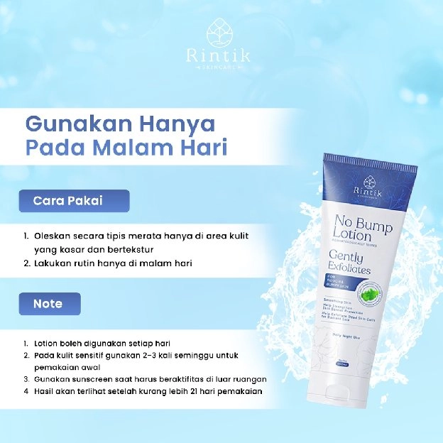 No Bump Lotion / Lotion Tubuh Kulit Bruntusan, Jerawat Punggung & Chicken skin 100ml