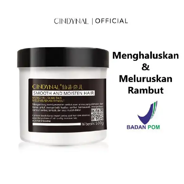 CINDYNAL Hair Mask BPOM Pelurus Rambut Tanpa Catok Smooth And Moisten Hair Film No Steaming Salon