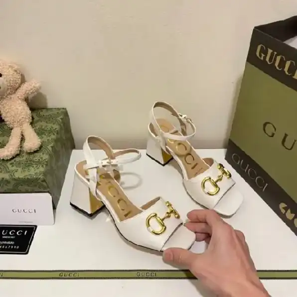 Gucci New Double G Chunky Heel Sandals